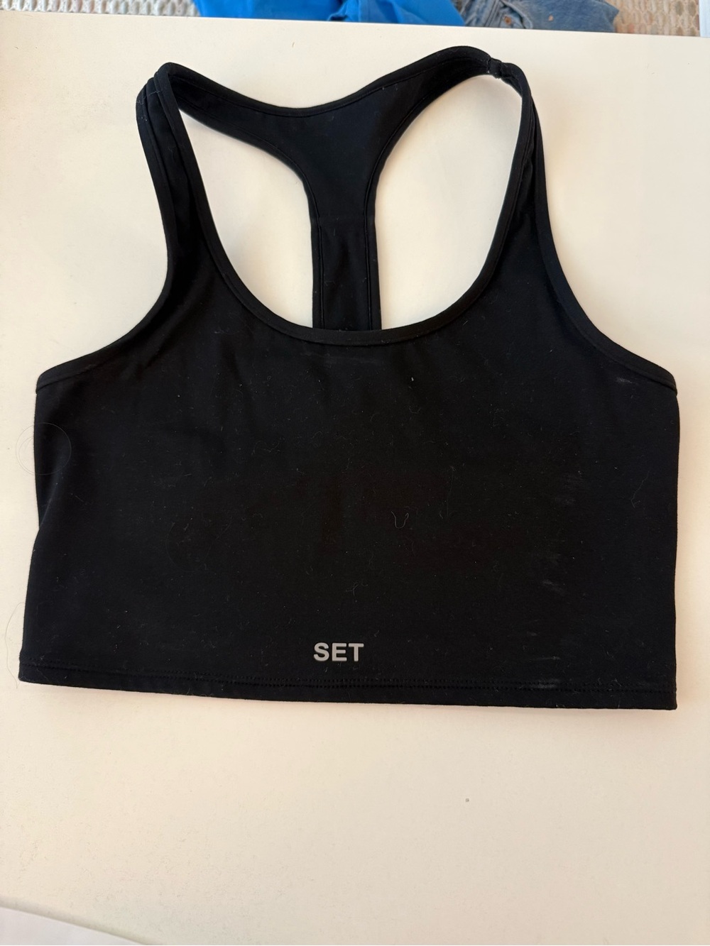 SET Active Black Racerback Crop Sports Bra